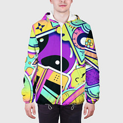 Куртка с капюшоном мужская Пришелец, цвет: 3D-белый — фото 2