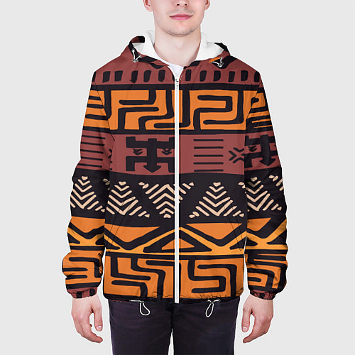 Мужская куртка Африканский узор / 3D-Белый – фото 3