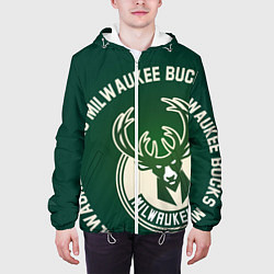 Куртка с капюшоном мужская Milwaukee Bucks надпись, цвет: 3D-белый — фото 2