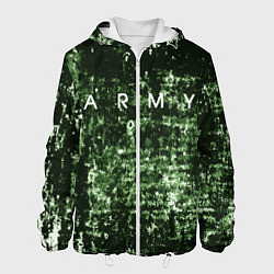 Куртка с капюшоном мужская Армия на защитном цвете, цвет: 3D-белый