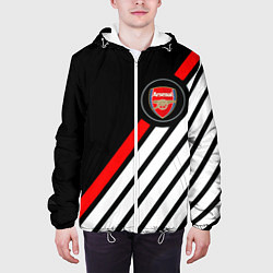 Куртка с капюшоном мужская Арсенал геометрия полосы, цвет: 3D-белый — фото 2