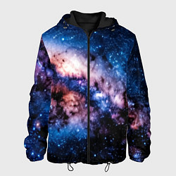 Куртка с капюшоном мужская Фантастический космос звёзды и туманности, цвет: 3D-черный