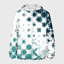 Куртка с капюшоном мужская Узорчатые пятна по диагонали, цвет: 3D-белый