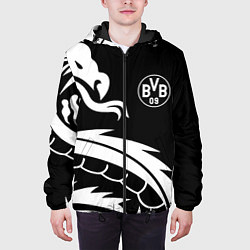 Куртка с капюшоном мужская Borussia дракон белый, цвет: 3D-черный — фото 2
