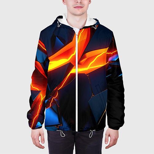 Мужская куртка Plate fractures / 3D-Белый – фото 3