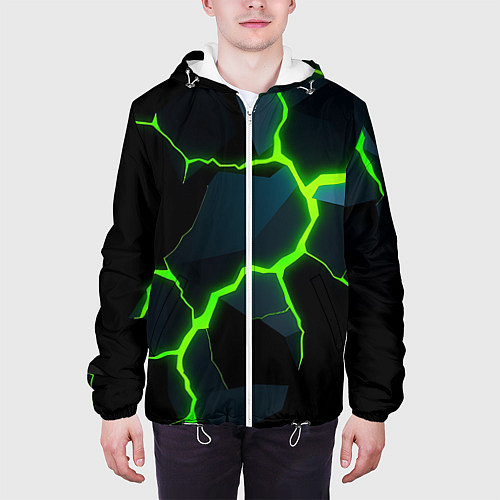 Мужская куртка Glow green neon / 3D-Белый – фото 3