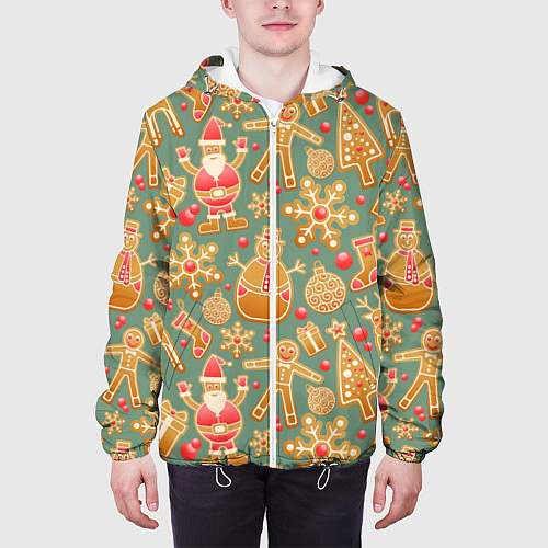 Мужская куртка Имбирные пряники / 3D-Белый – фото 3