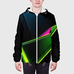 Куртка с капюшоном мужская Неоновое освещение, цвет: 3D-белый — фото 2