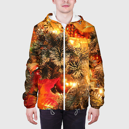 Мужская куртка Атмосфера Рождества / 3D-Белый – фото 3