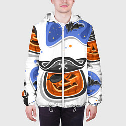 Куртка с капюшоном мужская Радостный хэллоуин, цвет: 3D-белый — фото 2