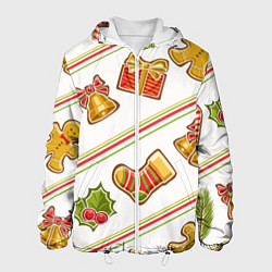 Куртка с капюшоном мужская Рождественский дух, цвет: 3D-белый