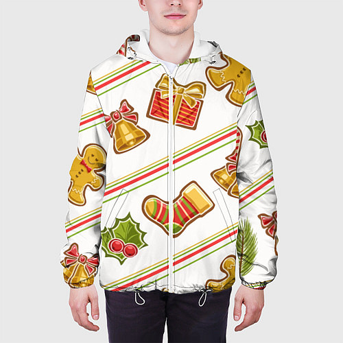 Мужская куртка Рождественский дух / 3D-Белый – фото 3