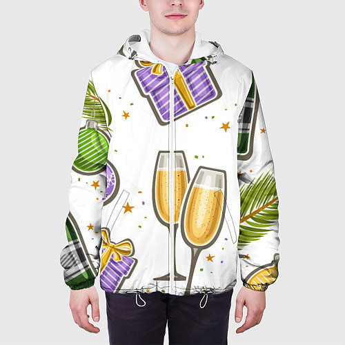 Мужская куртка Новогодний вайб / 3D-Белый – фото 3