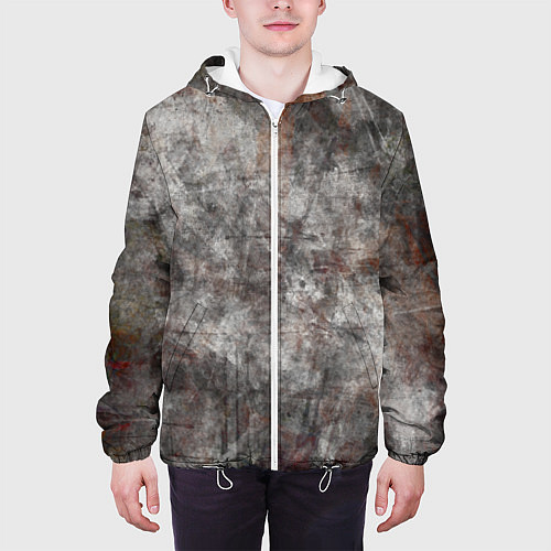 Мужская куртка Абстракция - gray stone / 3D-Белый – фото 3
