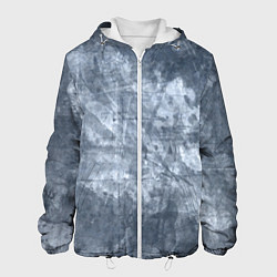 Куртка с капюшоном мужская Абстракция - gray-blue, цвет: 3D-белый