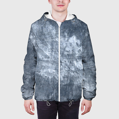 Мужская куртка Абстракция - gray-blue / 3D-Белый – фото 3