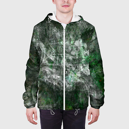 Мужская куртка Абстракция - acid boom / 3D-Белый – фото 3
