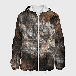 Куртка с капюшоном мужская Абстракция - brown darkness, цвет: 3D-белый