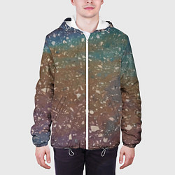 Куртка с капюшоном мужская Мокрый маслянный асфальт, цвет: 3D-белый — фото 2