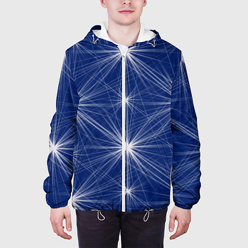 Мужская куртка Звезды на синем фоне / 3D-Белый – фото 3