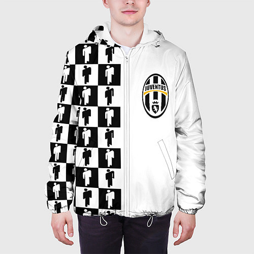 Мужская куртка Ювентус паттерн люди / 3D-Белый – фото 3