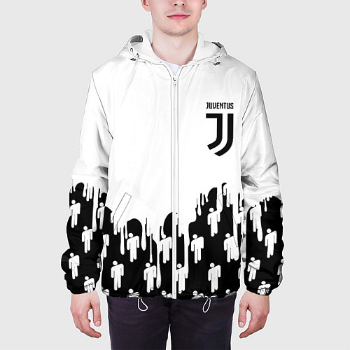 Мужская куртка Ювентус краски люди / 3D-Белый – фото 3