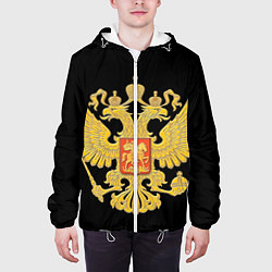 Куртка с капюшоном мужская Герб России: золото, цвет: 3D-белый — фото 2