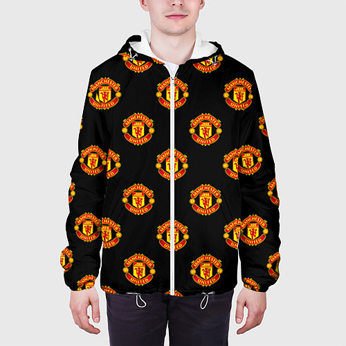 Мужская куртка Manchester United Pattern / 3D-Белый – фото 3