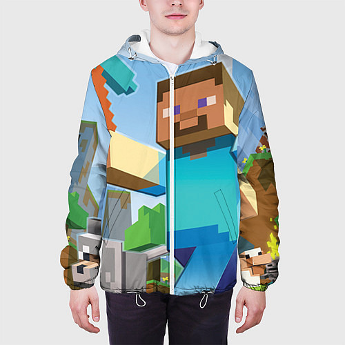 Мужская куртка Minecraft World / 3D-Белый – фото 3