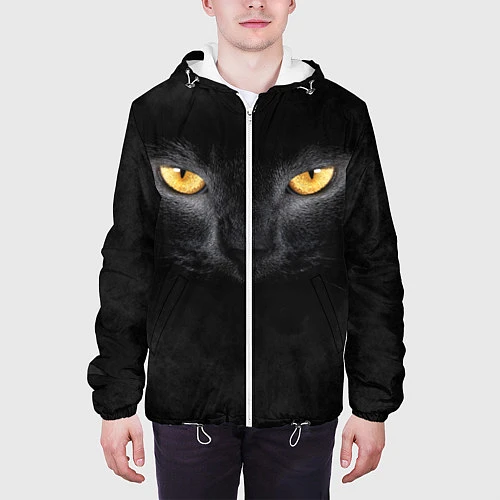 Мужская куртка Черная кошка / 3D-Белый – фото 3