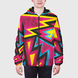 Куртка с капюшоном мужская Геометрия, цвет: 3D-черный — фото 2