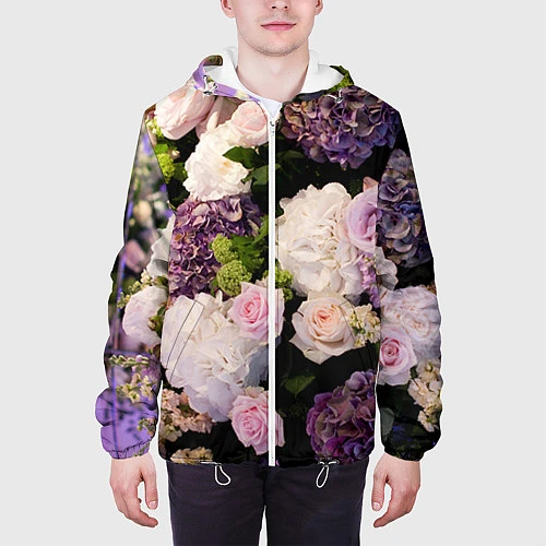 Мужская куртка Весенние цветы / 3D-Белый – фото 3