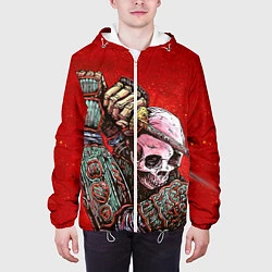 Куртка с капюшоном мужская Скелет, цвет: 3D-белый — фото 2