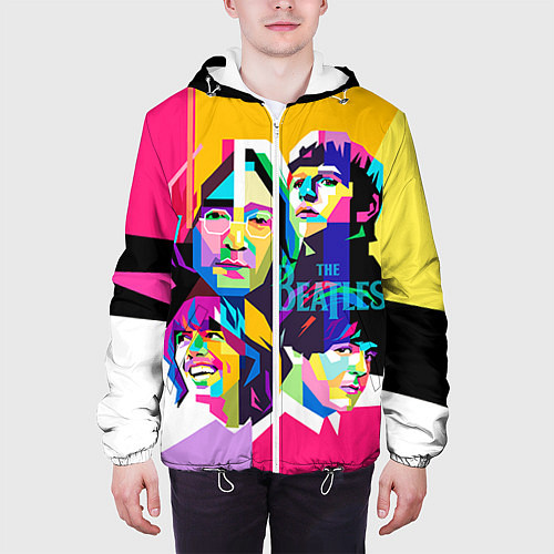 Мужская куртка The Beatles: Poly-art / 3D-Белый – фото 3