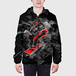 Куртка с капюшоном мужская Сноубордист, цвет: 3D-черный — фото 2