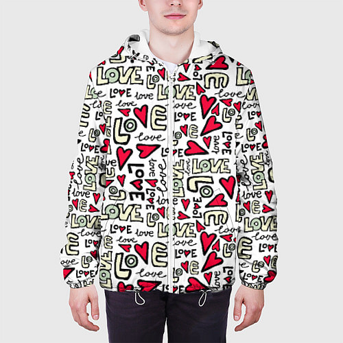 Мужская куртка Love Words / 3D-Белый – фото 3