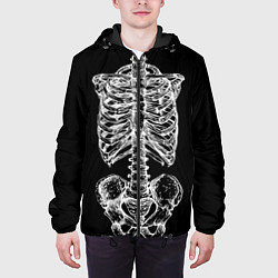 Куртка с капюшоном мужская Скелет, цвет: 3D-черный — фото 2