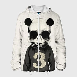 Куртка с капюшоном мужская Скелет панды, цвет: 3D-белый