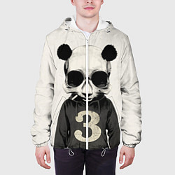 Куртка с капюшоном мужская Скелет панды, цвет: 3D-белый — фото 2