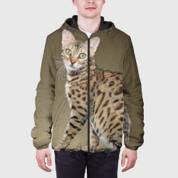 Куртка с капюшоном мужская Пятнистый котик, цвет: 3D-черный — фото 2