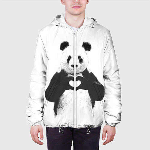 Мужская куртка Panda Love / 3D-Белый – фото 3