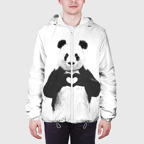 Мужская куртка Panda Love / 3D-Белый – фото 3