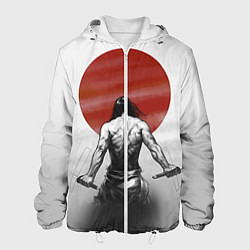 Куртка с капюшоном мужская Ярость самурая, цвет: 3D-белый