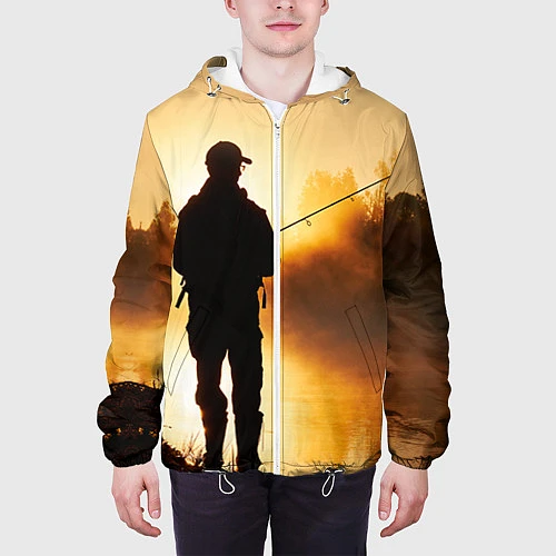 Мужская куртка Вечерний рыбак / 3D-Белый – фото 3