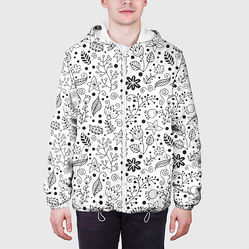 Мужская куртка Цветочки-травушки / 3D-Белый – фото 3