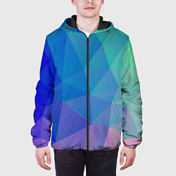 Куртка с капюшоном мужская Геометрия, цвет: 3D-черный — фото 2