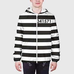 Куртка с капюшоном мужская Заключенный, цвет: 3D-белый — фото 2