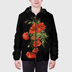 Куртка с капюшоном мужская Вышивка 27, цвет: 3D-черный — фото 2
