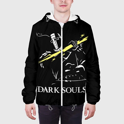 Мужская куртка Dark Souls / 3D-Белый – фото 3