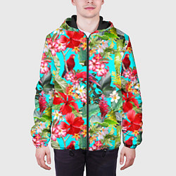 Куртка с капюшоном мужская Тропический мир, цвет: 3D-черный — фото 2